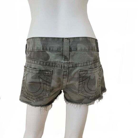 True Religion Jeans Bobby Camo Cut Off Shorts Deringer WNUG11Y33 - Picture 7 of 10